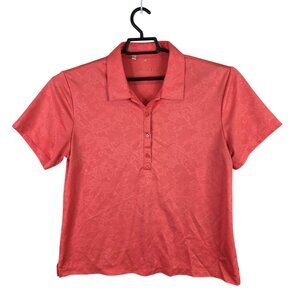 Womens Monterey Coral Pink Golf Polo Shirt Short Sleeve Polyester Stretch Size 2